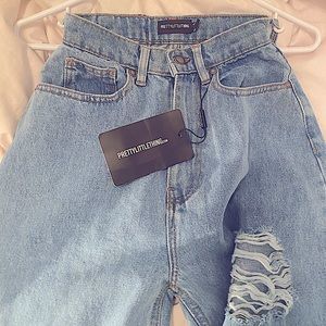 prettylittlething wide leg jeans
